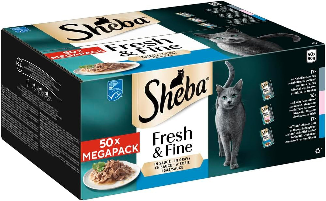 Sheba CATCARE sáček Wet Fresh & FINE (ryby) kousky v omáčce Dospělý 50 g Vícebalení Standard