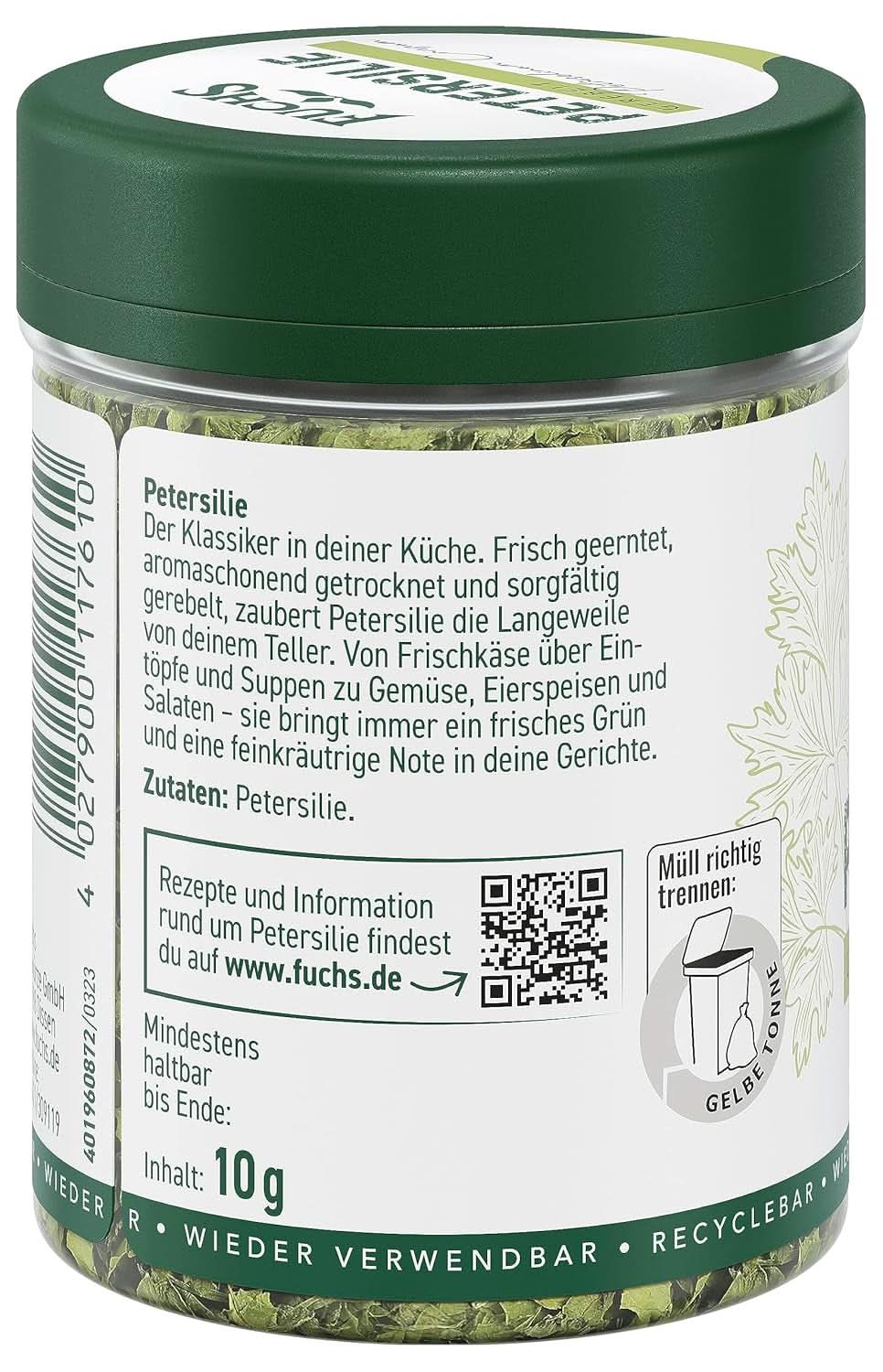 Fuchs - Petržel třená - Bylinková příchuť do vaječných jídel, zeleniny a salátů - 10 gramů Koření Naty Shop