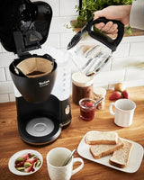 Espresso kávovar Tefal Includeo Filter, Espresso extrémně snadné použití, Vhodné pro praváky i leváky, Automatické otevírání víka, 1,25 l, 10 až 15 šálků, CM533811