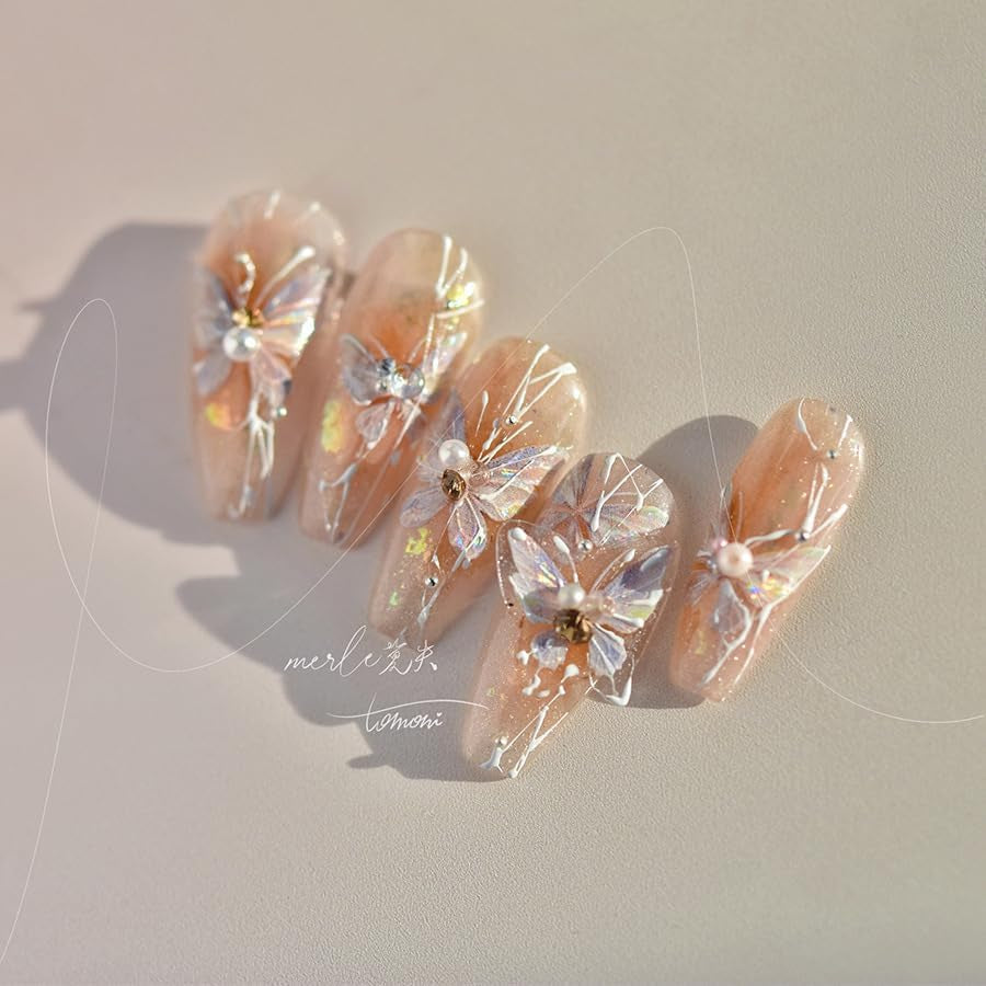 JMEOWIO 3D Nálepka na nehty Schmetterling Nálepka na nehty Selbstklebend Nagelaufkleber 5D Stereoskopická dekorace Nageldesign Zubehör 1 Blatt