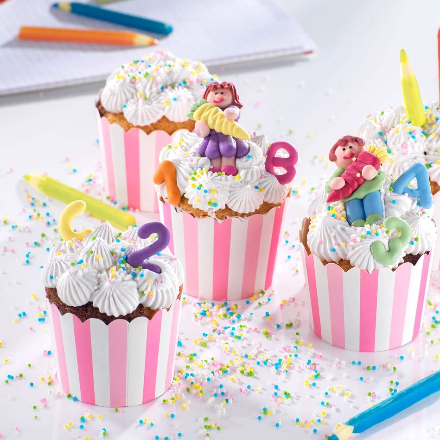 Günthart, 8 cukrových figurek pro začátek školy a dopisy, 115 gramů Sprinkles Naty Shop