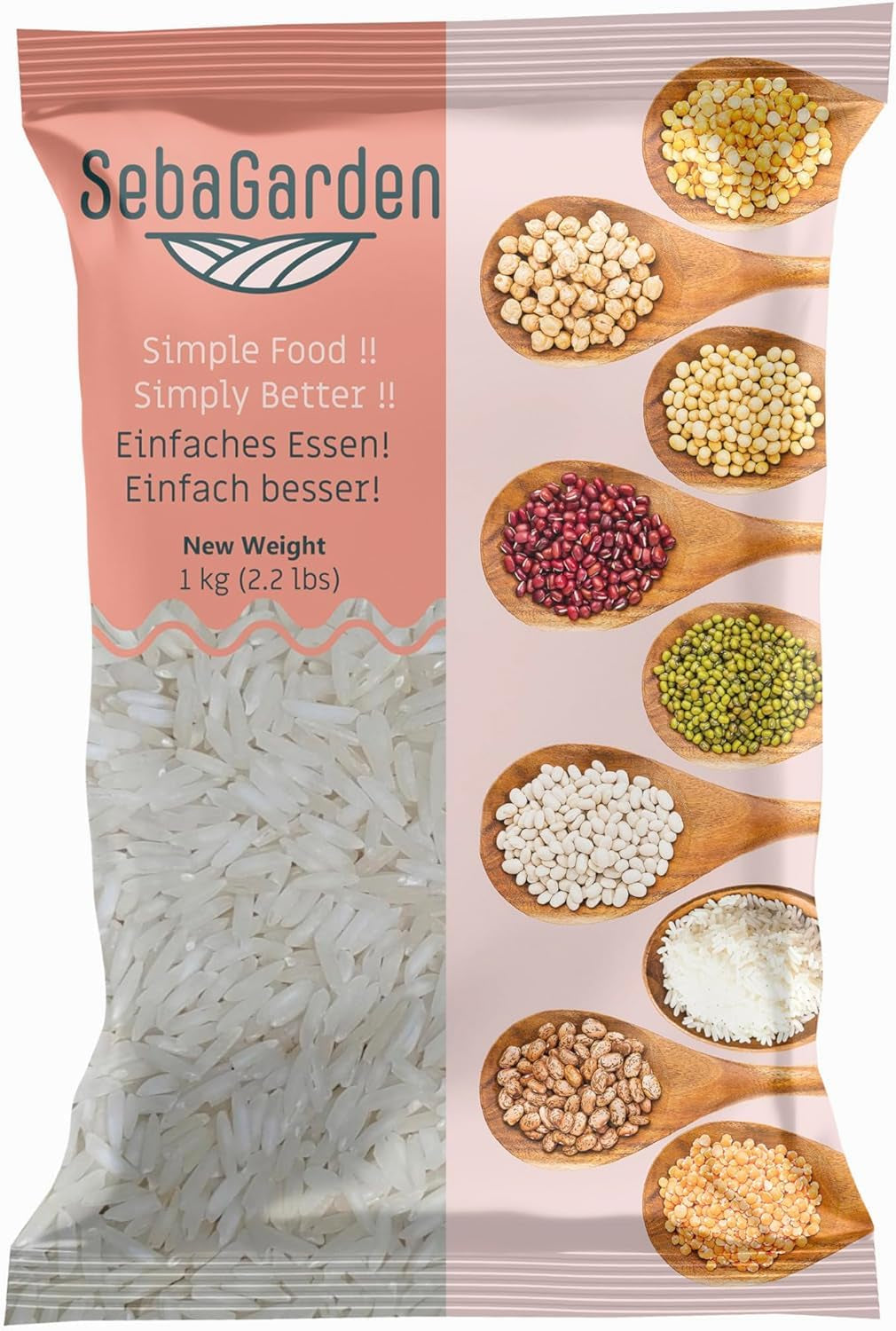 Rýže Basmati – Prémiová dlouhozrnná rýže, 1 kg balení | Přirozeně aromatické a nadýchané | Ideální pro biryani, pilaf a další pokrmy | Non-GMO, vegan | Neotevřené balení