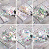 JMEOWIO Třpytky na nehty 12 mřížek Aurora Nail Art dekorace doplňky design nehtů