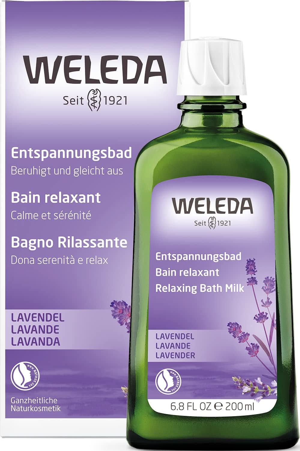 WELEDA BIO, zdravotní koupel s přírodní kosmetikou s pravým levandulovým olejem pro zklidnění smyslů a pro dobrý spánek, 200 ml Sprcha a koupel Naty Shop