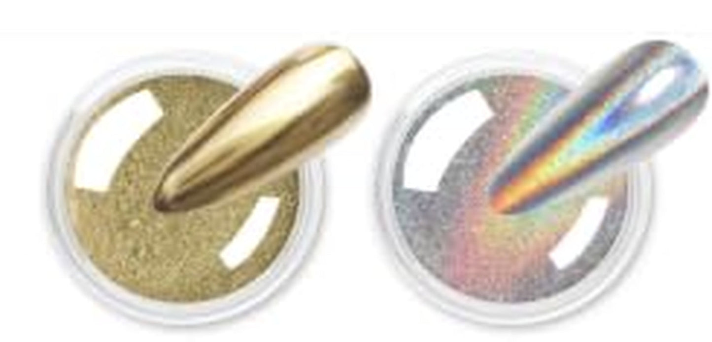 BISHENGYF Silver Chrome Nail Powder – Metal Holo Chromfarbener Nagelpuder, 1G Cromepulver Nägel Glitzer Glänzende Silver Nagelpulver Spiegeleffekt Pigment Nagelkunst, Diy-Dekor-Dekor Frauen Geschenk