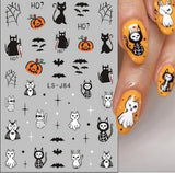 Nagelsticker Halloween, 8 Blätter Halloween Nagel Sticker, Kürbis Nail Sticker, Nail Art, Nagel Charms, Nagel Zubehör, Nageldesign, Vánoce (Typ A)