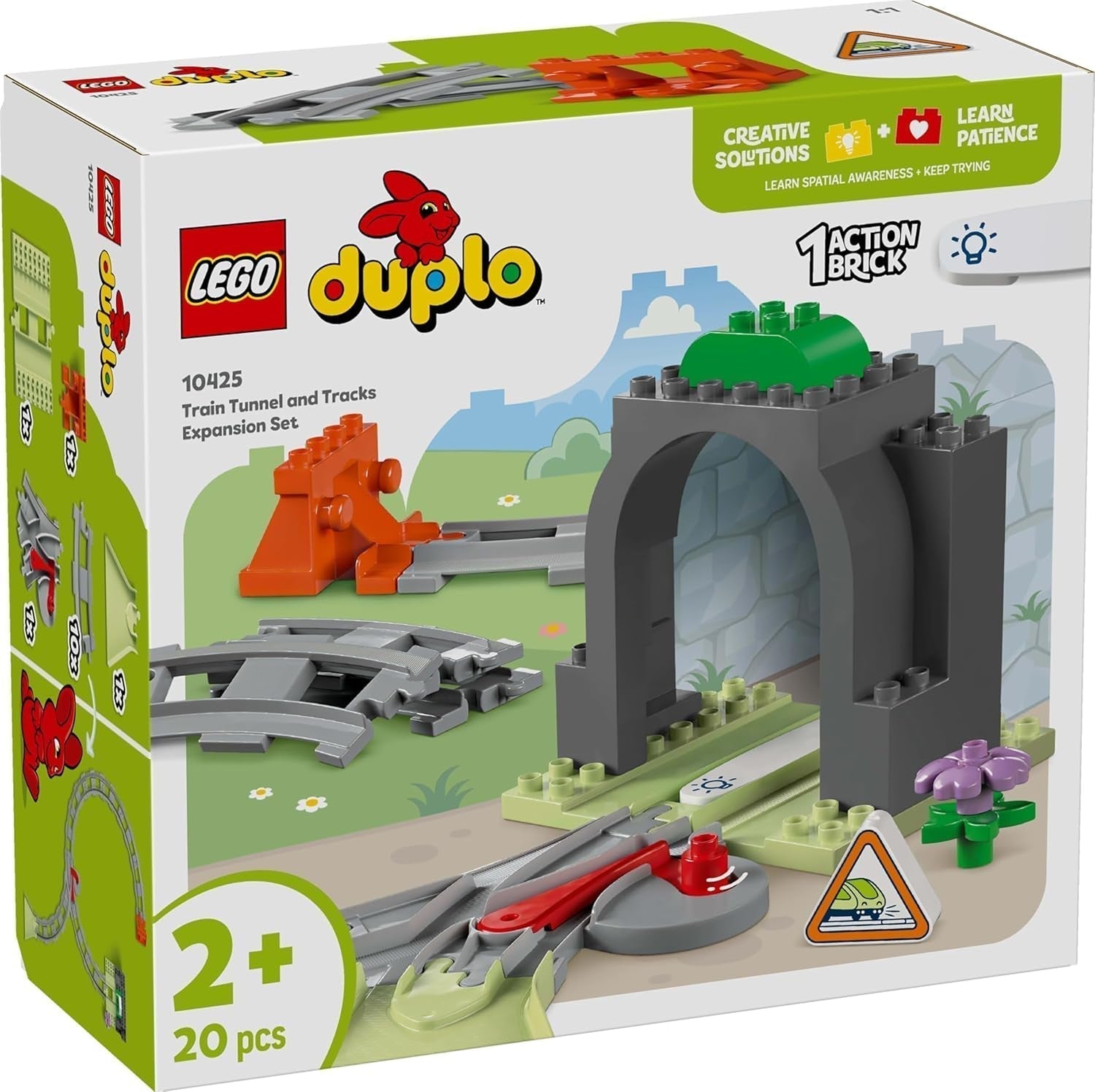 LEGO DUPLO Městský železniční tunel a koleje – rozšiřující sada, dárek pro batolata, podporuje zručnost, herní sada pro 2leté fanoušky vozidel, kreativní výuková hračka 10425 Stavebnice Besuche den LEGO-Store