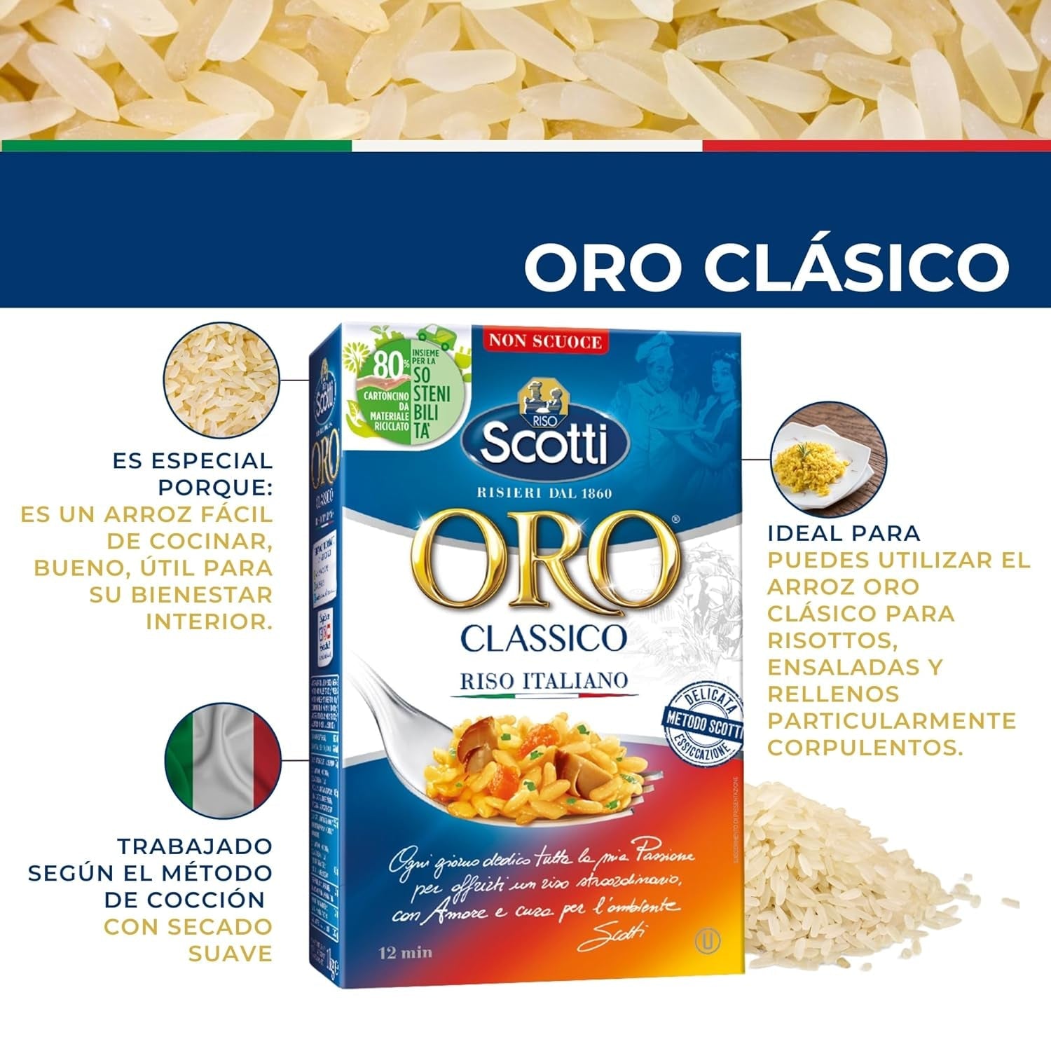 ORO Classico 1 kg italské předvařené rýže