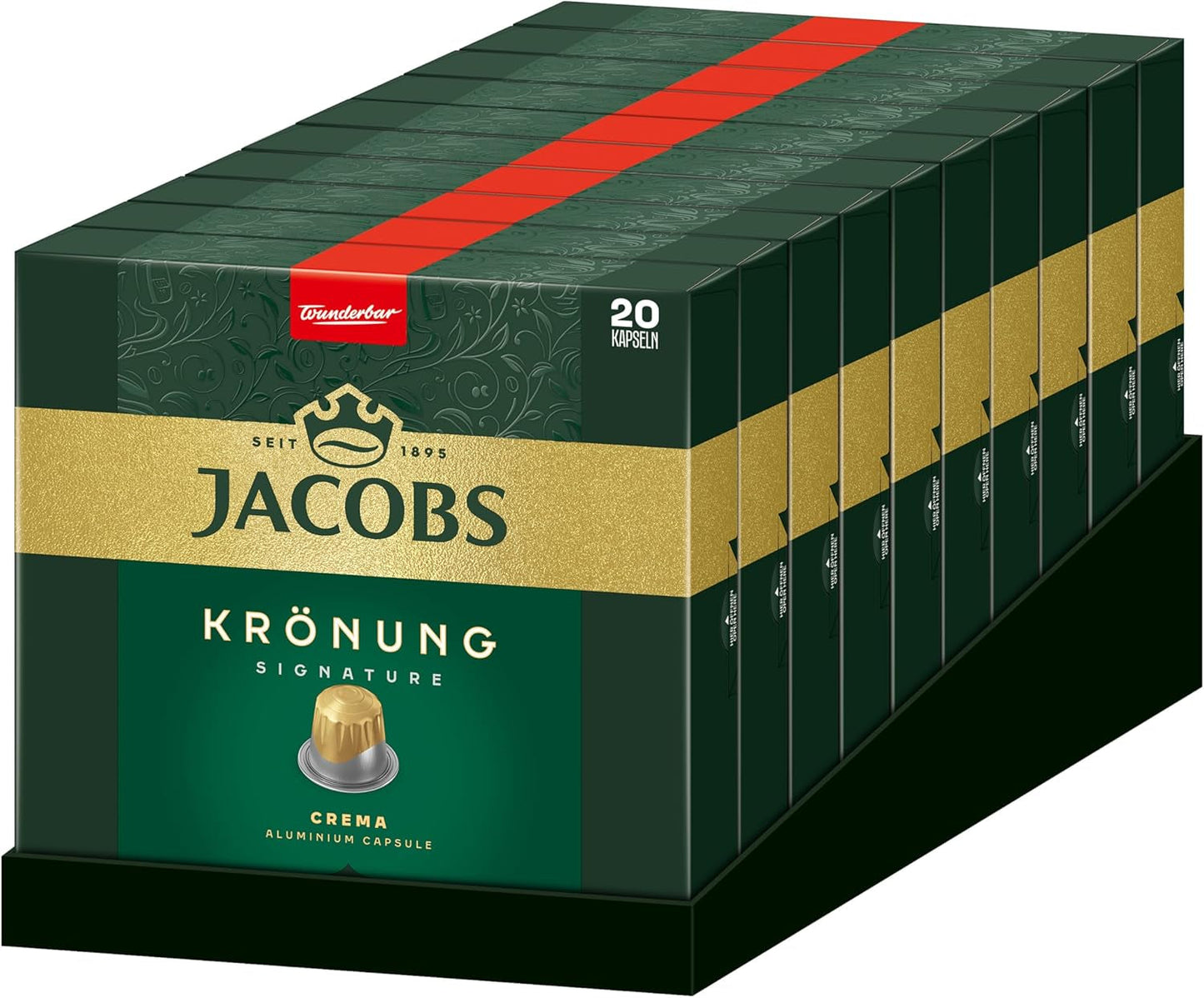 Jacobs Kaffeekapseln Krönung Crema, Intensität 6/12, 10 x 20 Getränke, kompatibilní s Nespresso* Kaffee Kapseln, 200 Kapseln