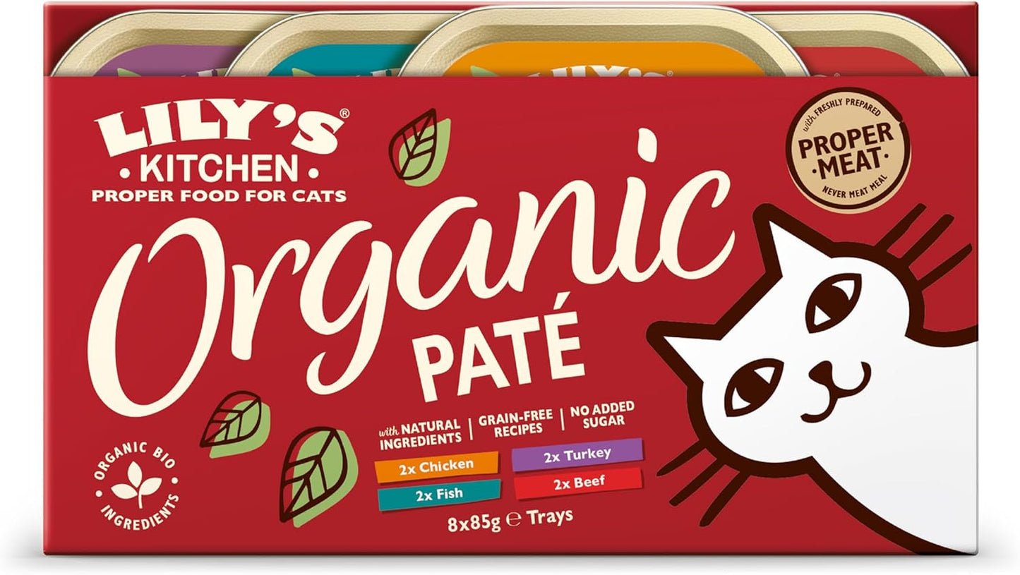 Přírodní ingredience Lily's Kitchen Mokré krmivo pro dospělé kočky Multi-Tay Pack Organic Spot Grain Free 4 x (8 x 85 g)