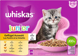 WHISKAS Junior sáčky na mokré krmivo, více balení, výběr z drůbežího masa v želé, 12 x 85 g