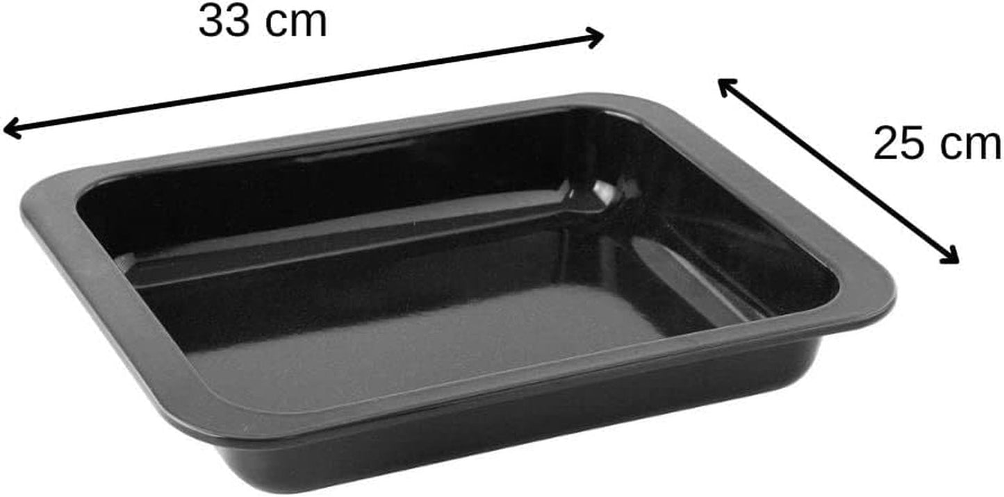 Zenker Ofenbackform (33 X 5 X 25 Cm) SPECIÁLNÍ VAŘENÍ, Rechteckige Auflaufform Mit Enamelle-Versiegelung, Backform Mit Extra Hohem Rand (Farbe: Schwarz), Menge: 1 Stück Formy a plechy na pečení Naty Shop