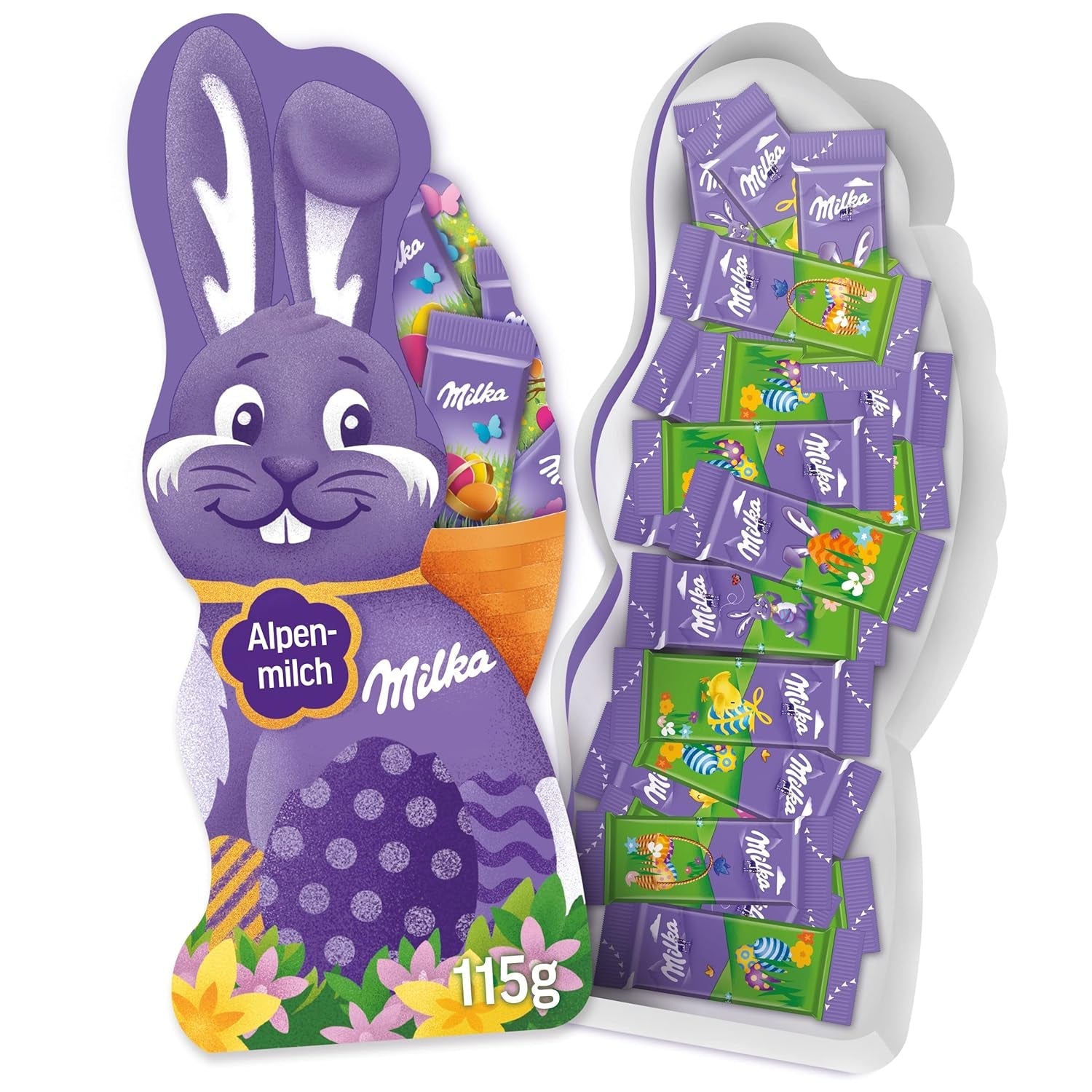 Milka Naps Smiling Bunny - velikonoční čokoláda z alpského mléka v nádherné dárkové krabičce - 115 g