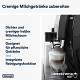 De'Longhi Dinamica Plus ECAM 370.70.B Plně automatický kávovar na espresso s mlékem, cappuccinem a espressem LatteCrema, 3,5palcový TFT barevný dotykový displej a ovládání aplikací, funkce kávy, černá