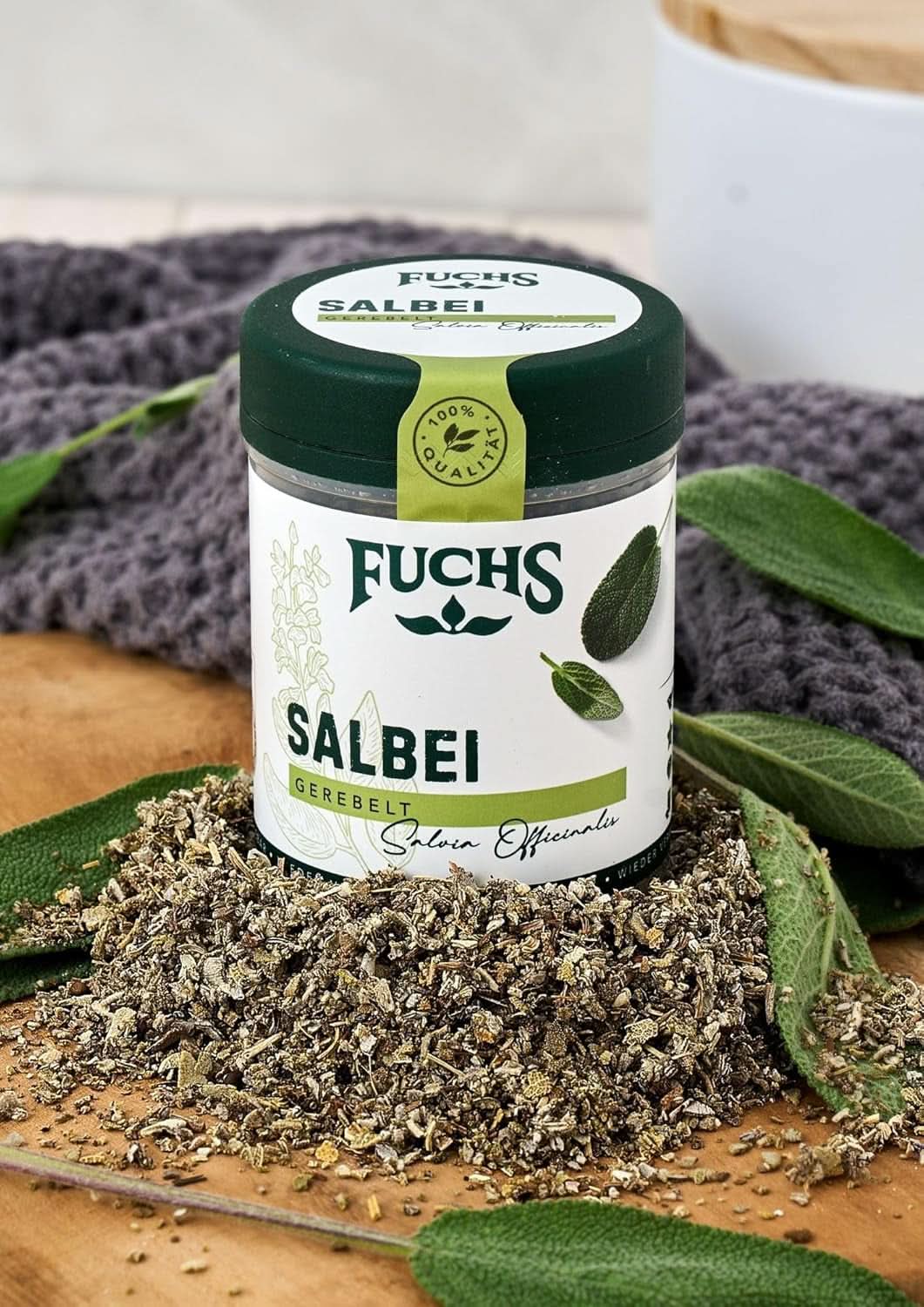 Fuchs, šalvěj, kyselá nota, jemně hořká na ravioli nebo noky, 14 gramů Koření Naty Shop
