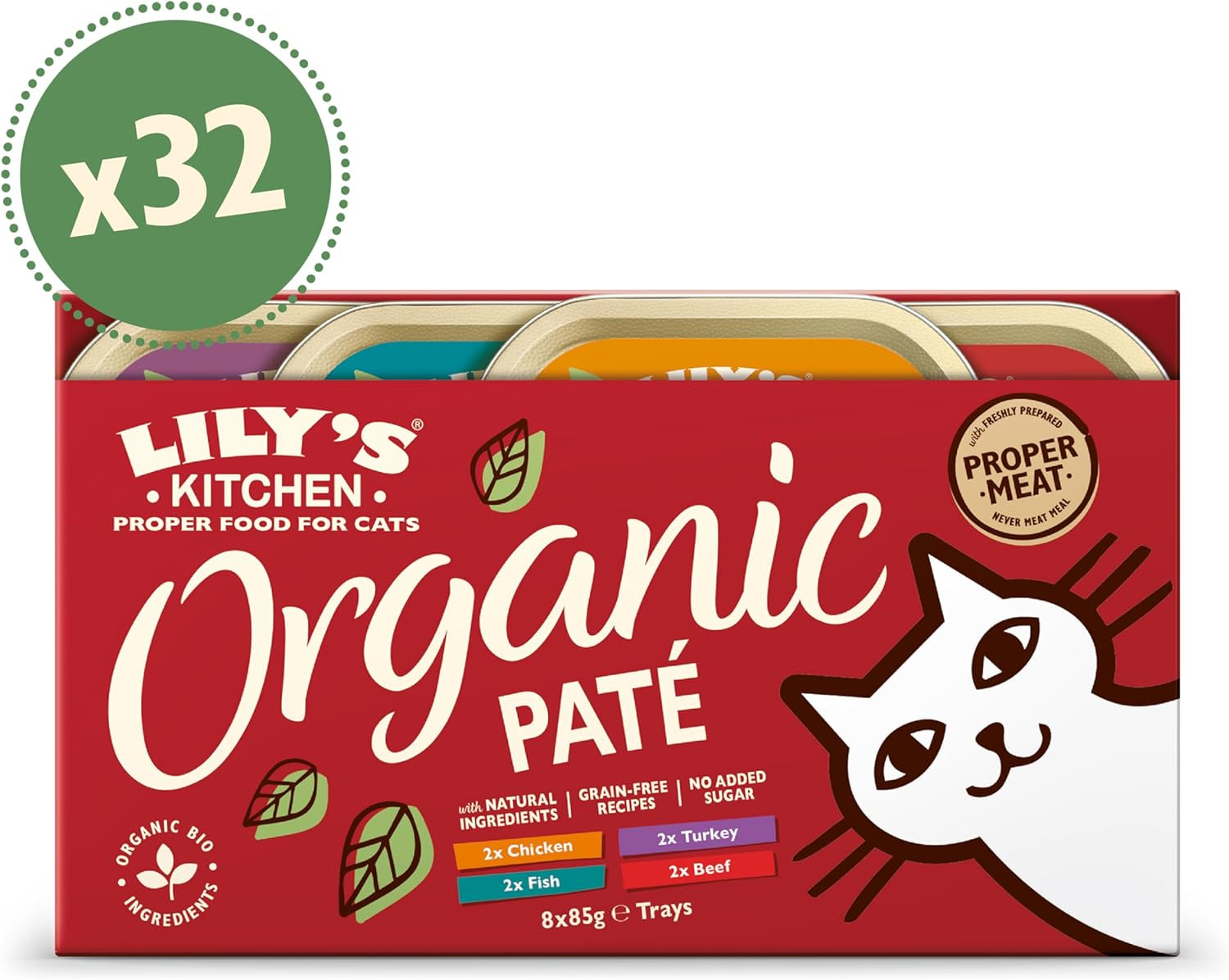 Přírodní ingredience Lily's Kitchen Mokré krmivo pro dospělé kočky Multi-Tay Pack Organic Spot Grain Free 4 x (8 x 85 g)