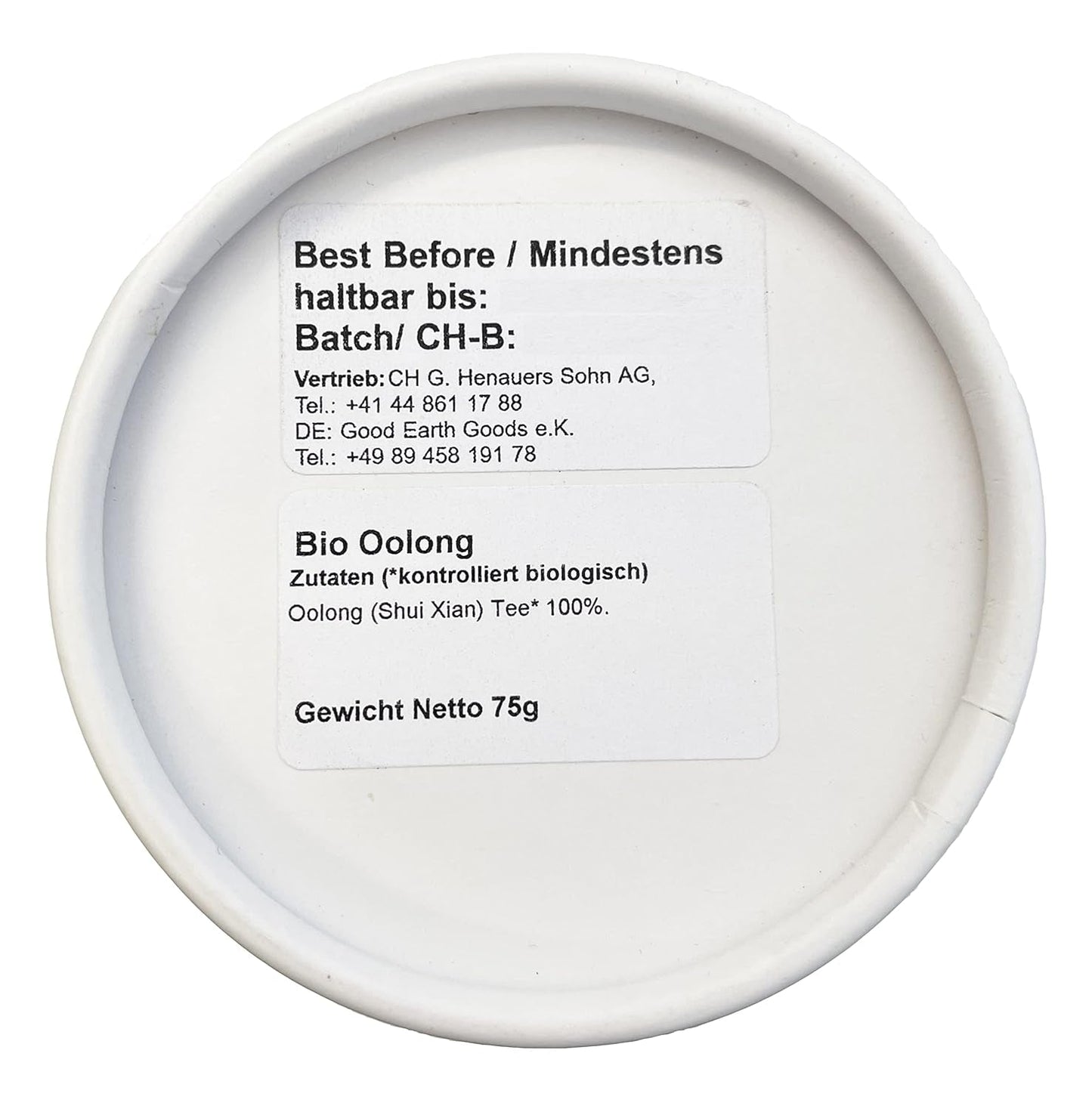 Organický oolong (Shui Xian), balení 1 ks (1 x 75 g)