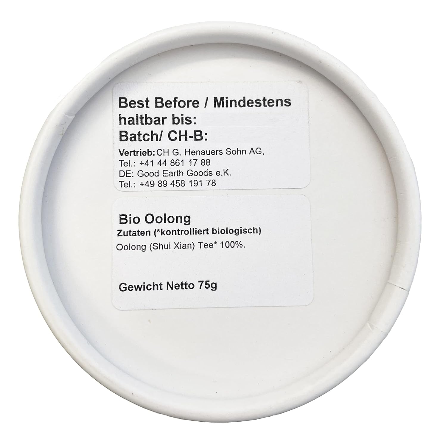 Organický oolong (Shui Xian), balení 1 ks (1 x 75 g)