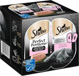 Paštika SHEBA Perfect PORTIONS pro kočky s lososem, certifikace MSC, 8 x 3 x (2 x 37,5 g) = 225 g (balení bude aktualizováno)