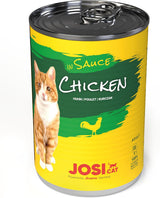 JosiCat Kuře v omáčce (12 x 415 g) | Dospělý | Prémiové vlhké krmivo pro dospělé kočky | Kuře v omáčce | Vitamin D3 a E | Powered by JOSERA | Mokré krmivo pro kočky | Kompletní krmivo | Balení 12