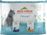Almo Nature Functional Urinary Help - Mokré krmivo pro dospělé kočky s rybí a kuřecí příchutí - Podporuje zdraví močových cest - 6 sáčků po 70 g
