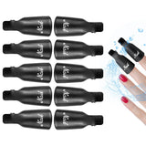 Hanyousheng Nagellackentferner Clips, Nagel Clips, 10 Stück Schwarz Nagelclips, Nagel Klammer, Nails Art ​Gel Cap, Soak off Clip Cap UV Gel Poliermittel Entferner Wrap Nail Tool