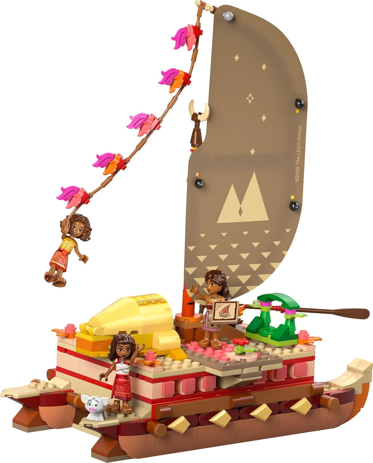 LEGO Ç€ Disney Moana 2: Moanin dobrodružný vor - Hrací člun s plachtami, odnímatelnou palubou, táborákem a 3 mini-panenkami včetně Lota a Moni - Dárek pro dívky od 6 let a fanoušky - 43270 Stavebnice Beuche den LEGO-Store