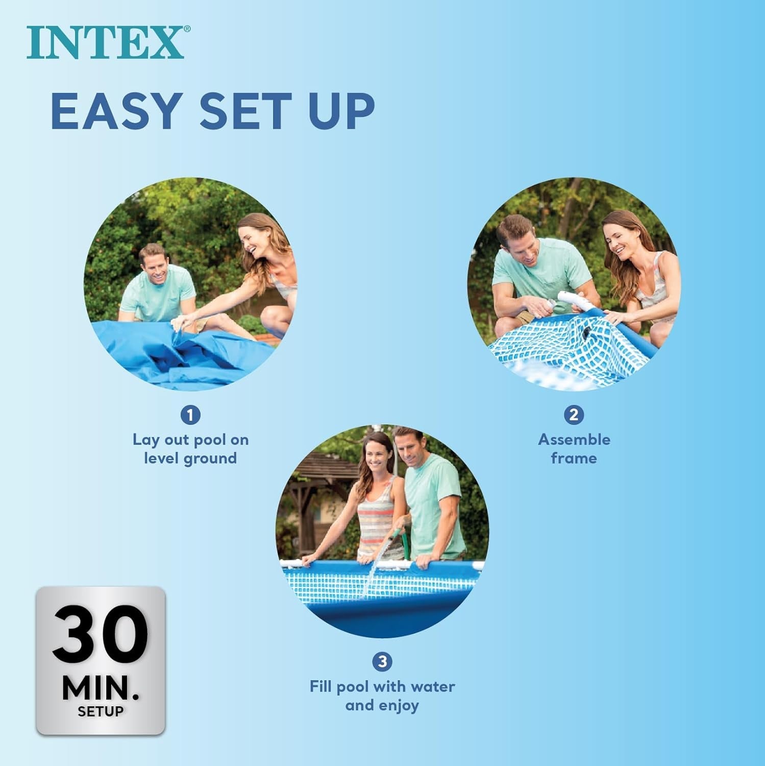 Intex 28271NP - Obdélníkový nadzemní bazén s rámem, 2282 L, ocel a PVC, modrý, 260x160x65 cm