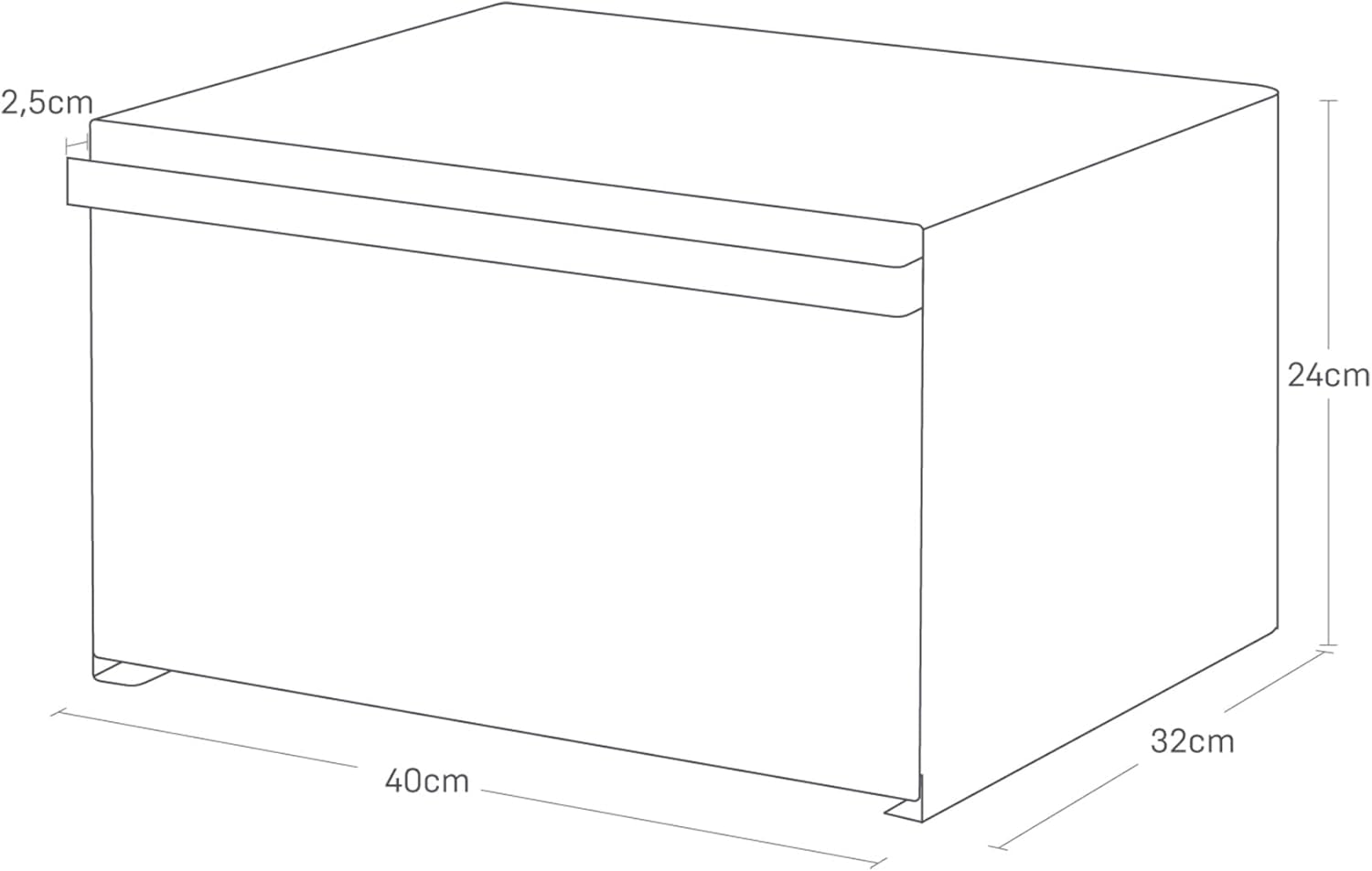 Yamazaki 4352 TOWER Koš na chleba, bílý, ocelový, minimalistický, 40 x 34,5 x 24 cm Dózy na potraviny Naty Shop