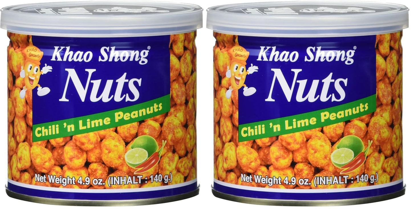 Khao Shong smažený zelený hrášek s wasabi, křupavý hrášek v pikantním těstíčku, nízkotučná alternativa k ořechům, středně pikantní, 1 plechovka 140 g | 140 g (1 balení)