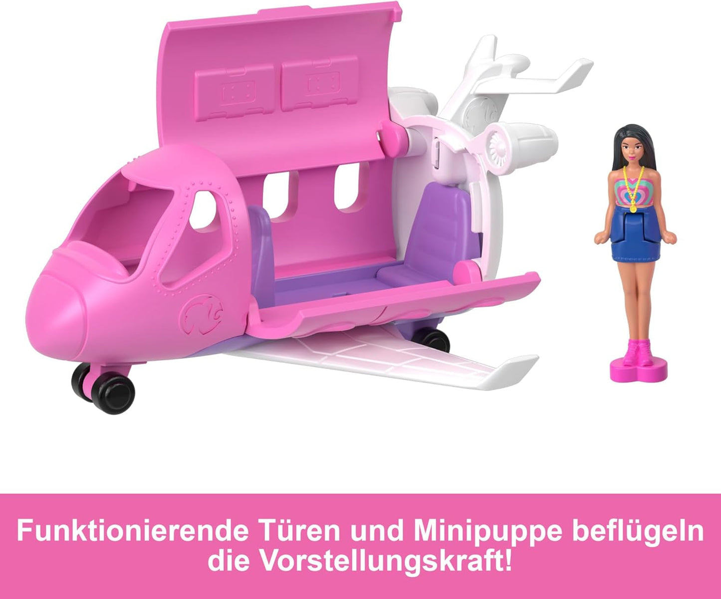 Mini BarbieLand Sady panenky Barbie a autíčka, 1,5" panenka a ikonické autíčko s překvapením měnící barvu, HYF40