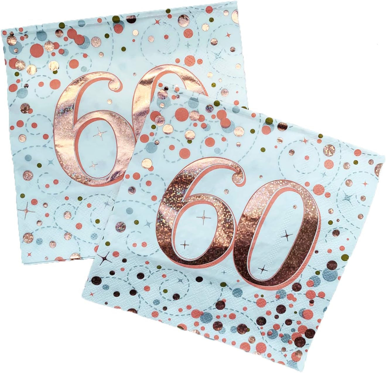 Sparkling Fizz 60th Rose Gold ubrousky 33 cm X 33 cm 3vrstvé 16 kusů