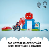 LEGO DUPLO Marvel Spins Motorcycle Adventure, Fantasy Playset pro televizní seriál Spidey a jeho super přátelé, vzdělávací hračka ke stavění a přestavbě pro děti od 2 let 10424 Stavebnice Besuche den LEGO-Store