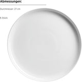 MÄSER, série Navina, sada nádobí pro 6, bílé porcelánové nádobí, nadčasové, porcelán, bílá