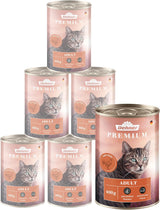 Dehner Premium vlhké krmivo pro kočky, bez obilovin, pro dospělé kočky, drůbež, 6 konzerv po 400 g (2,4 kg)