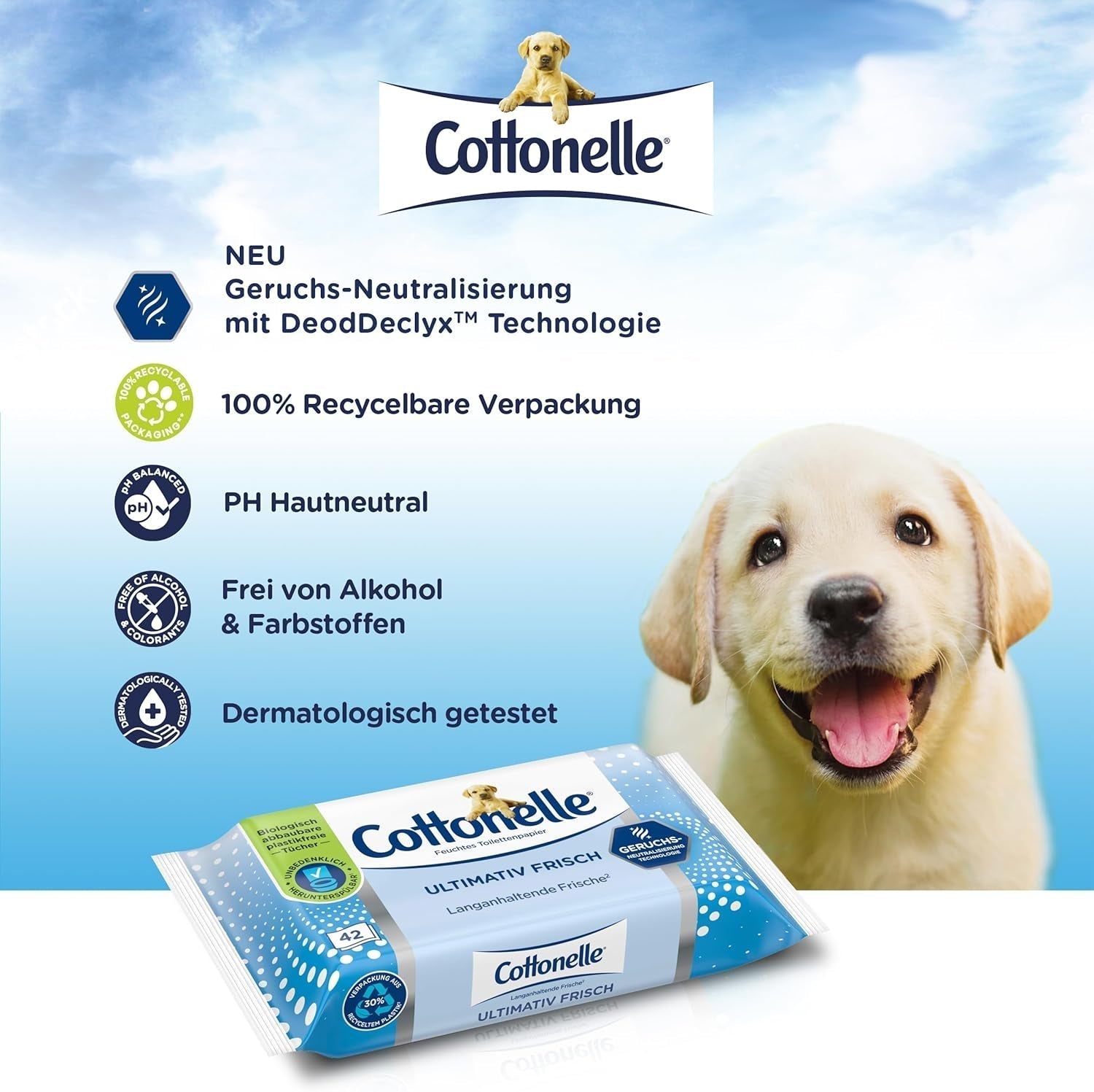 Vlhčené ubrousky, Ultimate Fresh, 12 x 42 ubrousky, technologie Deodycylx, šetrné k pokožce, bez alkoholu a barviv, citlivé, biologicky odbouratelné