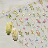 JMEOWIO 3D Nálepka na nehty Blumen Nálepka na nehty Selbstklebend Nagelaufkleber 5D Stereoskopické jarní letní Dekorace Blumen Nageldesign Zubehör 1 Blatt