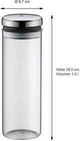 Skleněná dóza WMF Depot 1,5 l, výška 28,5 cm, dóza s víkem & skleněná dóza Depot 2 l, výška 36 cm, dóza s víkem Dózy na potraviny Naty Shop