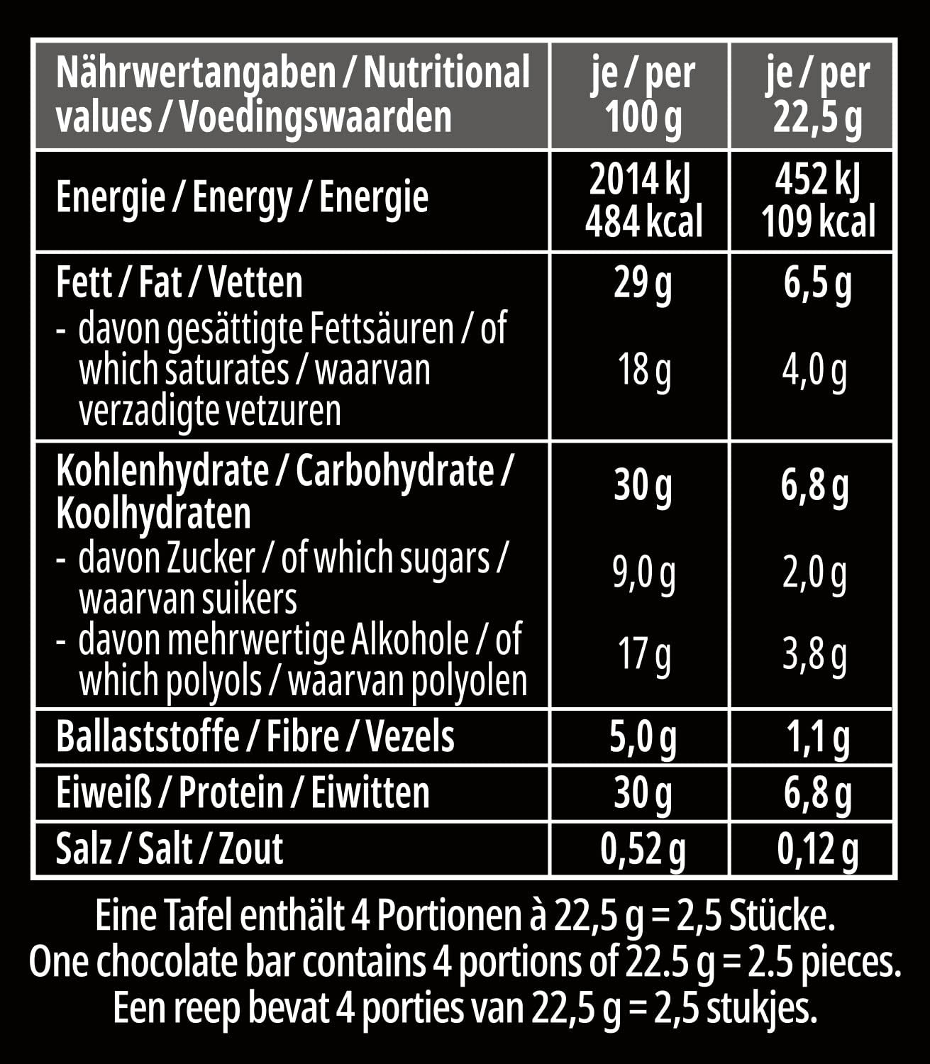 frankonia CHOCOLAT POWER MOTION bez přidaného cukru - Křupavá bílá čokoláda s vysokým obsahem bílkovin a nízkým obsahem sacharidů, 90 g