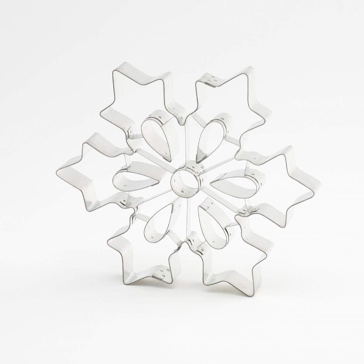 Forma na sušenky Thermohauser (nerezová ocel), tvar velké sněhové vločky, hladký okraj, průměr 19,5 cm