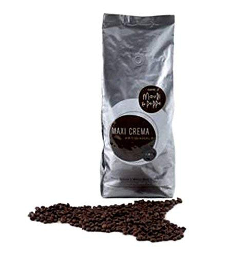 Maxi Crema 1000g celá kávová zrna - originální italské pražení pro nejvyšší nároky! Káva, Cappuccino, Espresso, Latte Macchiato