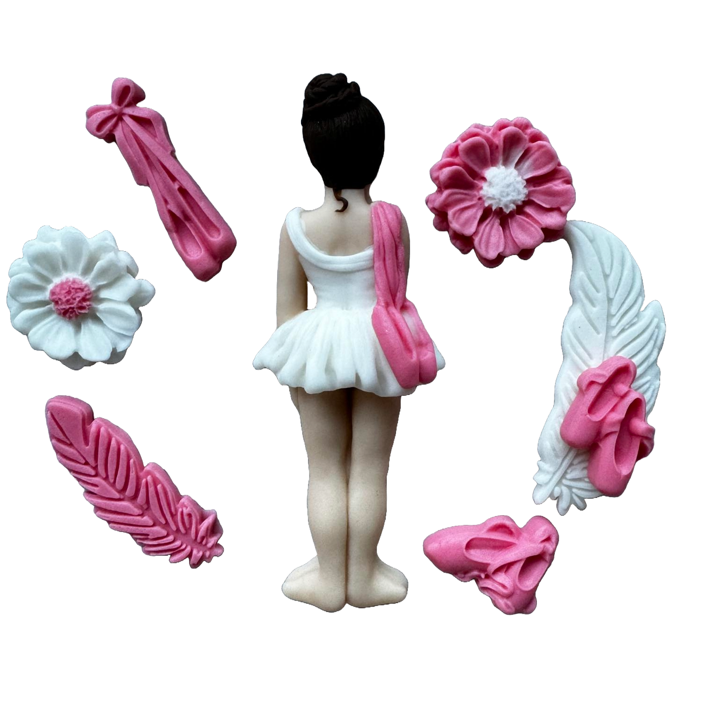Sada 8 jedlých cukrových dekorací, dekorace z cukrové pasty Ballerina Naty Shop