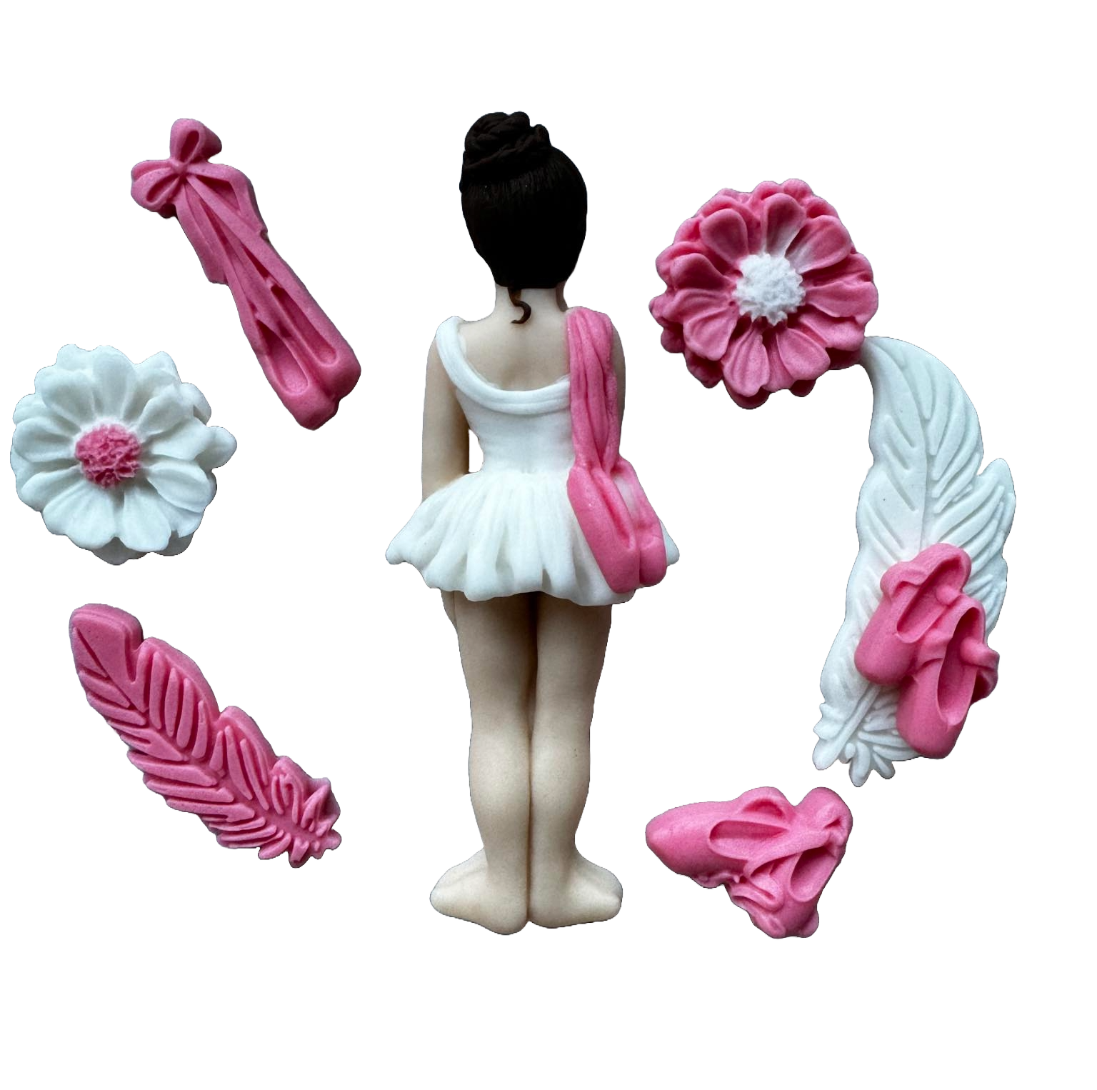 Sada 8 jedlých cukrových dekorací, dekorace z cukrové pasty Ballerina Naty Shop
