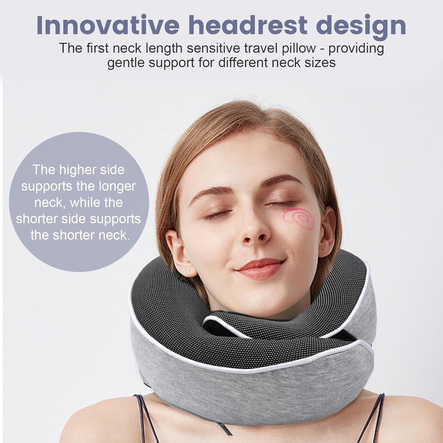Polštář na krk Cestovní polštář z paměťové pěny Ergonomický design Polštář na krk z paměťové pěny s maskou na oči 2 špunty do uší a úložný vak Perfektní pro spaní na cestách při cestování Naty Shop Ortopedické polštáře na krk
