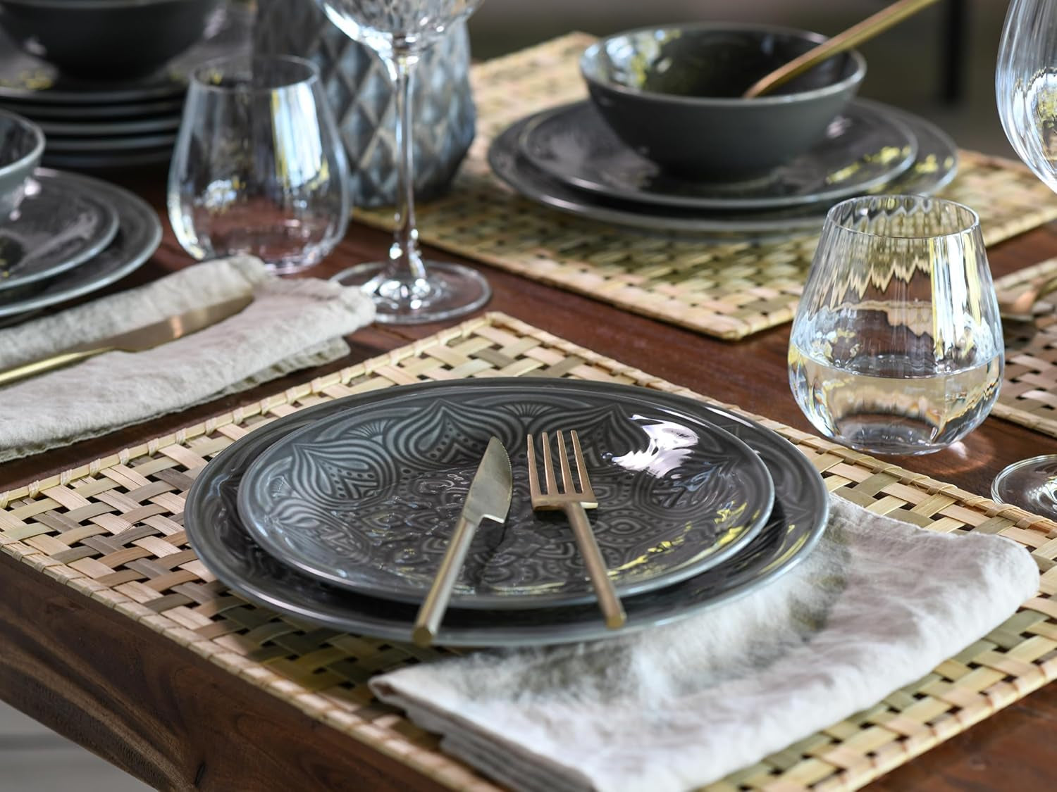 CreaTable, 21627, série Orient Mandala, 18dílná sada nádobí, sada porcelánových talířů, vhodné do myčky a mikrovlnné trouby, vyrobeno v Evropě