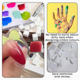 100 Stück Nail Art Schwamm Mit Metallgreifer, Sponge Brush Applicator, Sponge Nagel Pinsel, Nageldesign Zubehör Schwammpinsel, Verwendet, Um Eine Varavländ Von Gradient Nail Art Patterns Zu Ersetlen