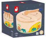 Janod - Gioia Drum - FSC dřevěný buben + buben - Hraní rolí a rané hudební vzdělání - Akvarel - Od 18 měsíců, J07650 Bebe Toys Naty Shop