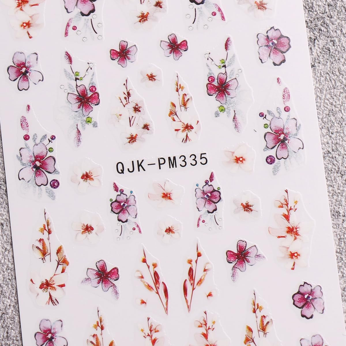 JMEOWIO Nálepka na nehty Blume 10 Blatt Nálepka na nehty Selbtklebend Nagelaufkleber Frühling Letní květinová dekorace Nageldesign Zubehör