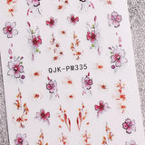JMEOWIO Nálepka na nehty Blume 10 Blatt Nálepka na nehty Selbtklebend Nagelaufkleber Frühling Letní květinová dekorace Nageldesign Zubehör