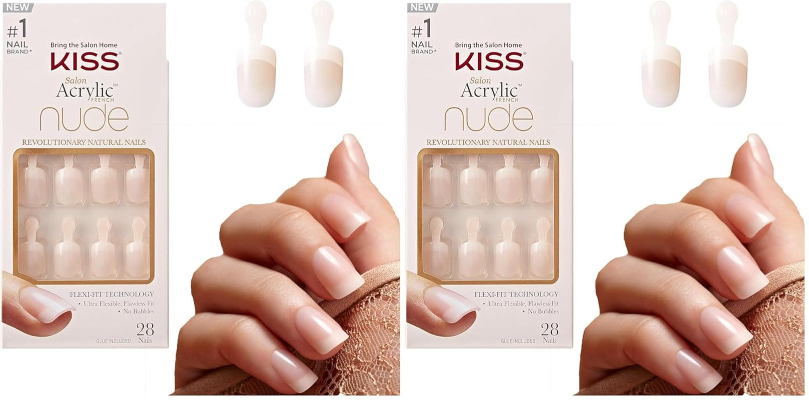 Kiss Nude Nails Úžasné nehty (balení 2 ks)
